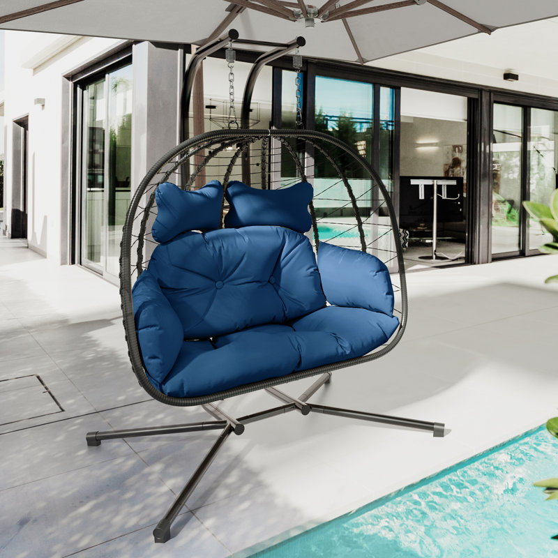 Dakota Fields Chousein Egg Chair with Stand for 2 Person